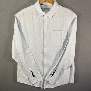 Penguin Mens Long Sleeve Button Down‎ Shirt Light Blue Classic Fit Size L